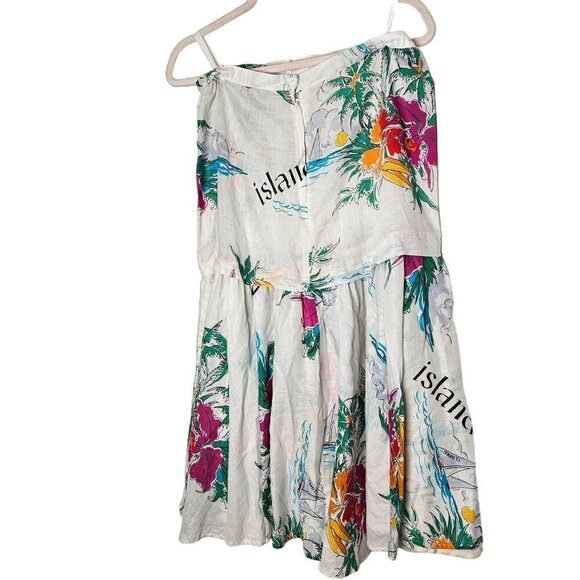 Vintage Carole Little Saint-Tropez West Tropical Print Skirt‎ 70s 80s Tiered 8 - Picture 2 of 15